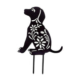 Maxbell Black Dog Shaped Decor Figure Acrylic Garden Stake for Backyard Lawn Home