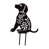 Maxbell Black Dog Shaped Decor Figure Acrylic Garden Stake for Backyard Lawn Home