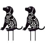 Maxbell Black Dog Shaped Decor Figure Acrylic Garden Stake for Backyard Lawn Home