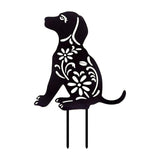 Maxbell Black Dog Shaped Decor Figure Acrylic Garden Stake for Backyard Lawn Home