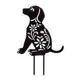 Maxbell Black Dog Shaped Decor Figure Acrylic Garden Stake for Backyard Lawn Home