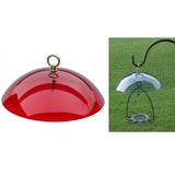 Maxbell Hanging Bird Feeder Protective Cover 10 inch Mealworm Feeders Cover Baffle Red