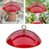 Maxbell Hanging Bird Feeder Protective Cover 10 inch Mealworm Feeders Cover Baffle Red