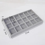 Maxbell 4 Pieces Jewelry Trays Organizer Insert Divider for Gift Watch Necklace Grey