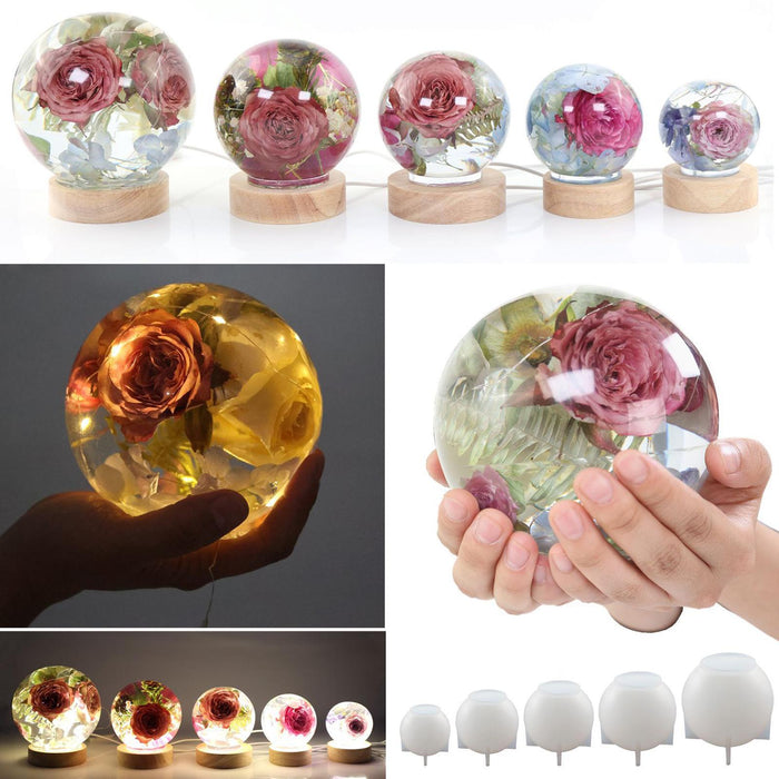 Maxbell Sphere Ball Resin Mold Silicone Epoxy Mould DIY Pendant Jewelry Making Tool 90mm