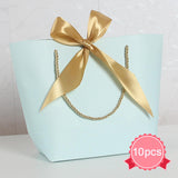 Maxbell 10x Gift Bags Bulk Reusable Merchandise Bags for Anniversaries Birthday Blue XS