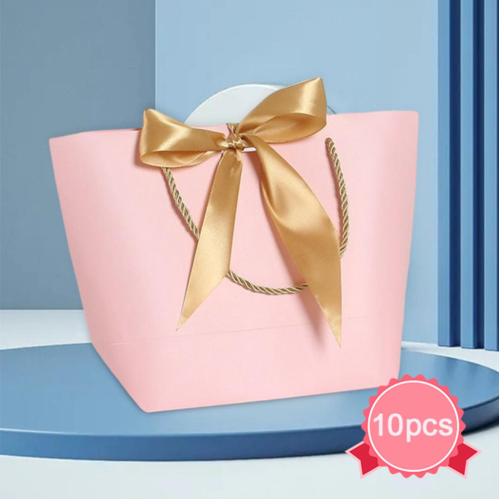 Maxbell 10x Gift Bags Bulk Reusable Merchandise Bags for Anniversaries Birthday Pink XS