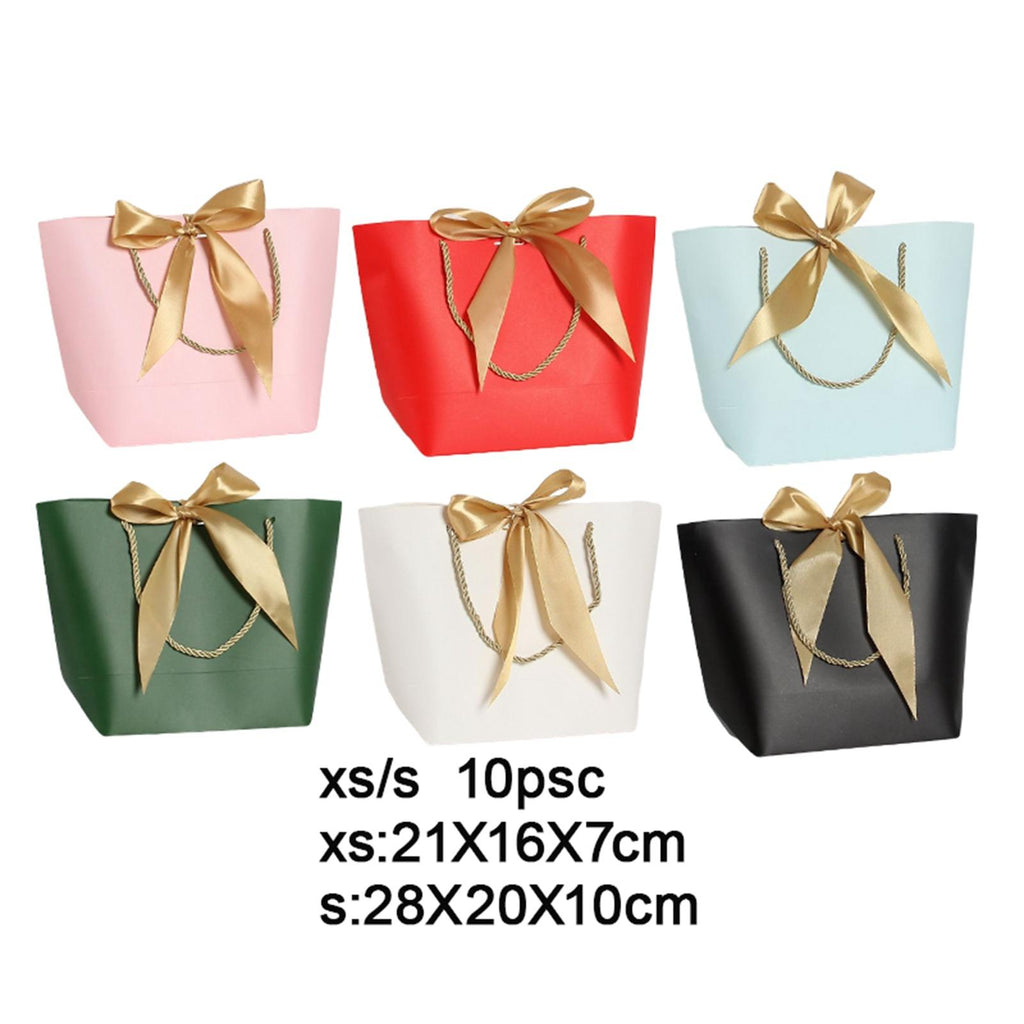 Maxbell 10x Gift Bags Bulk Reusable Merchandise Bags for Anniversaries Birthday Pink XS