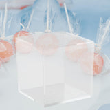 Maxbell Clear Cube Favour Box Chocolate Cup Cake for Baby Shower Mini Desserts