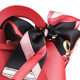 Maxbell 5 Pieces Exquisite PU Leather Wedding Favours Bags Handbag with Ribbons Red