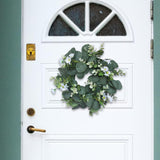 Maxbell 12" Eucalyptus Wreath Garland Greenery for Front Door Holiday Decoration white