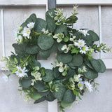 Maxbell 12" Eucalyptus Wreath Garland Greenery for Front Door Holiday Decoration white