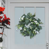 Maxbell 12" Eucalyptus Wreath Garland Greenery for Front Door Holiday Decoration white