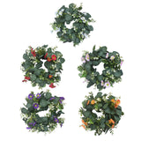 Maxbell 12" Eucalyptus Wreath Garland Greenery for Front Door Holiday Decoration white