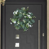 Maxbell 12" Eucalyptus Wreath Garland Greenery for Front Door Holiday Decoration white