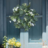 Maxbell 12" Eucalyptus Wreath Garland Greenery for Front Door Holiday Decoration white