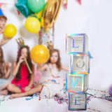 Maxbell Reusable Clear Balloon Boxes W/ Letters Party Supplies  Silver LOVE