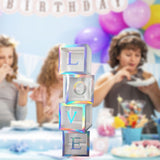 Maxbell Reusable Clear Balloon Boxes W/ Letters Party Supplies  Silver LOVE
