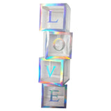 Maxbell Reusable Clear Balloon Boxes W/ Letters Party Supplies  Silver LOVE