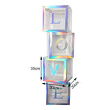 Maxbell Reusable Clear Balloon Boxes W/ Letters Party Supplies  Silver LOVE