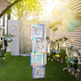 Maxbell Reusable Clear Balloon Boxes W/ Letters Party Supplies  Silver LOVE