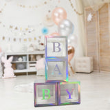 Maxbell Reusable Clear Balloon Boxes W/ Letters Party Supplies  Silver BABY