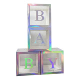 Maxbell Reusable Clear Balloon Boxes W/ Letters Party Supplies  Silver BABY