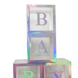 Maxbell Reusable Clear Balloon Boxes W/ Letters Party Supplies  Silver BABY