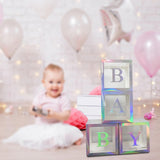 Maxbell Reusable Clear Balloon Boxes W/ Letters Party Supplies  Silver BABY