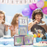 Maxbell Reusable Clear Balloon Boxes W/ Letters Party Supplies  Silver BABY