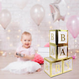 Maxbell Reusable Clear Balloon Boxes W/ Letters Party Supplies  Gold BABY