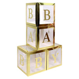 Maxbell Reusable Clear Balloon Boxes W/ Letters Party Supplies  Gold BABY