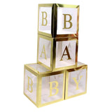 Maxbell Reusable Clear Balloon Boxes W/ Letters Party Supplies  Gold BABY