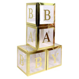 Maxbell Reusable Clear Balloon Boxes W/ Letters Party Supplies  Gold BABY