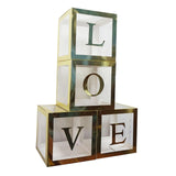 Maxbell Reusable Clear Balloon Boxes W/ Letters Party Supplies  Gold LOVE