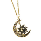 Maxbell Trendy Crescent Moon and Sun Necklace High Polished Jewelry for Women Teen Golden