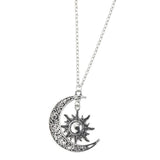 Maxbell Trendy Crescent Moon and Sun Necklace High Polished Jewelry for Women Teen Golden