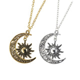 Maxbell Trendy Crescent Moon and Sun Necklace High Polished Jewelry for Women Teen Golden