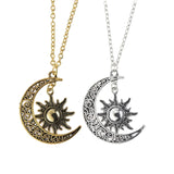 Maxbell Trendy Crescent Moon and Sun Necklace High Polished Jewelry for Women Teen Golden