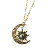 Maxbell Trendy Crescent Moon and Sun Necklace High Polished Jewelry for Women Teen Golden