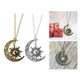 Maxbell Trendy Crescent Moon and Sun Necklace High Polished Jewelry for Women Teen Golden