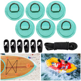 Maxbell Bungee Deck Kit D Rings Pad Patch for Kayak Canoe Inflatable Boat Fishing Light Green