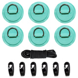 Maxbell Bungee Deck Kit D Rings Pad Patch for Kayak Canoe Inflatable Boat Fishing Light Green