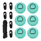 Maxbell Bungee Deck Kit D Rings Pad Patch for Kayak Canoe Inflatable Boat Fishing Light Green