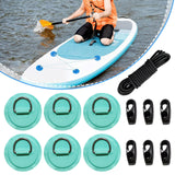 Maxbell Bungee Deck Kit D Rings Pad Patch for Kayak Canoe Inflatable Boat Fishing Light Green