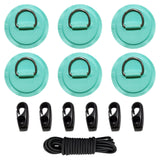 Maxbell Bungee Deck Kit D Rings Pad Patch for Kayak Canoe Inflatable Boat Fishing Light Green