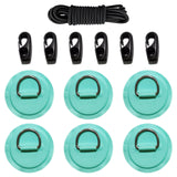 Maxbell Bungee Deck Kit D Rings Pad Patch for Kayak Canoe Inflatable Boat Fishing Light Green