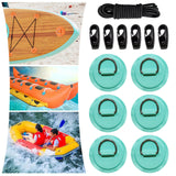 Maxbell Bungee Deck Kit D Rings Pad Patch for Kayak Canoe Inflatable Boat Fishing Light Green