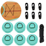 Maxbell Bungee Deck Kit D Rings Pad Patch for Kayak Canoe Inflatable Boat Fishing Light Green