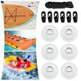 Maxbell Bungee Deck Kit D Rings Pad Patch for Kayak Canoe Inflatable Boat Fishing White